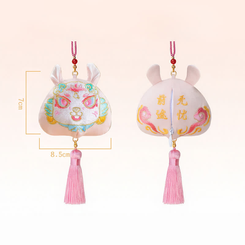 Nimara Ritual Chinese Zodiac Embroidered Dragon Tiger Tassel Luck Cute Animal Decor