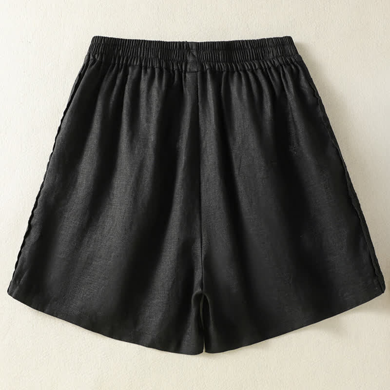 Nimara Ritual Summer Casual Boho Solid Decorative Side Lace Women's Shorts With Pockets