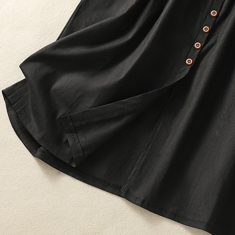 Nimara Ritual Summer Casual Boho Button-Up Solid Women's Skirts With Pockets