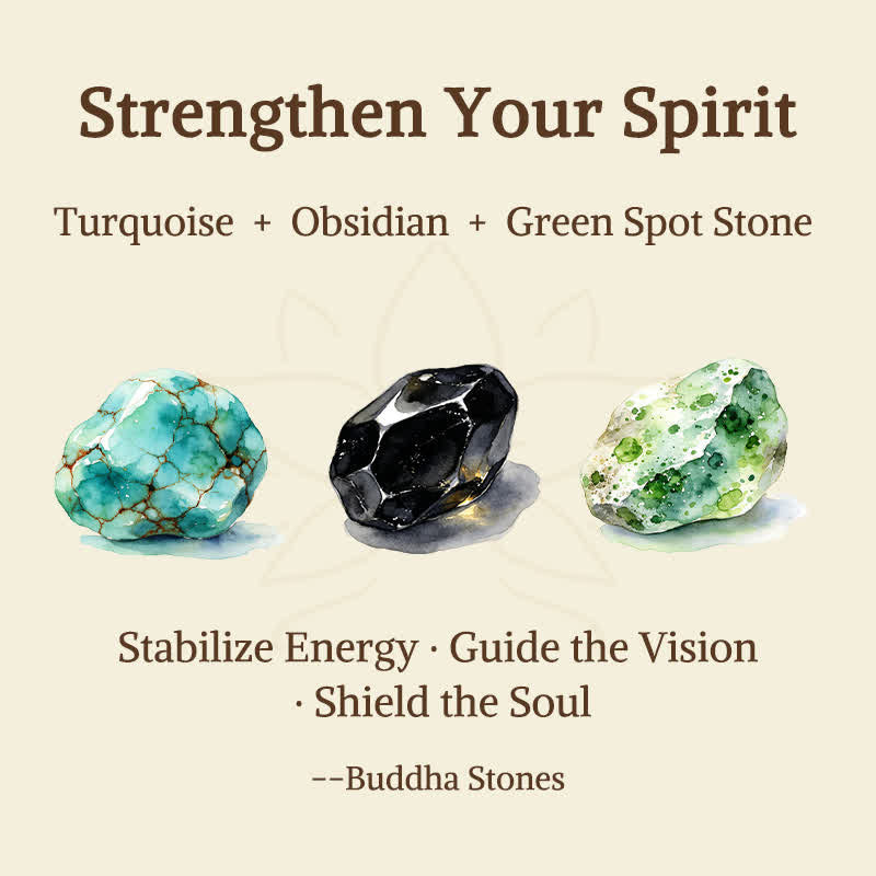 Nimara Ritual 3pcs "Strengthen Your Spirit" Turquoise Bracelet Includes Gift Message Card