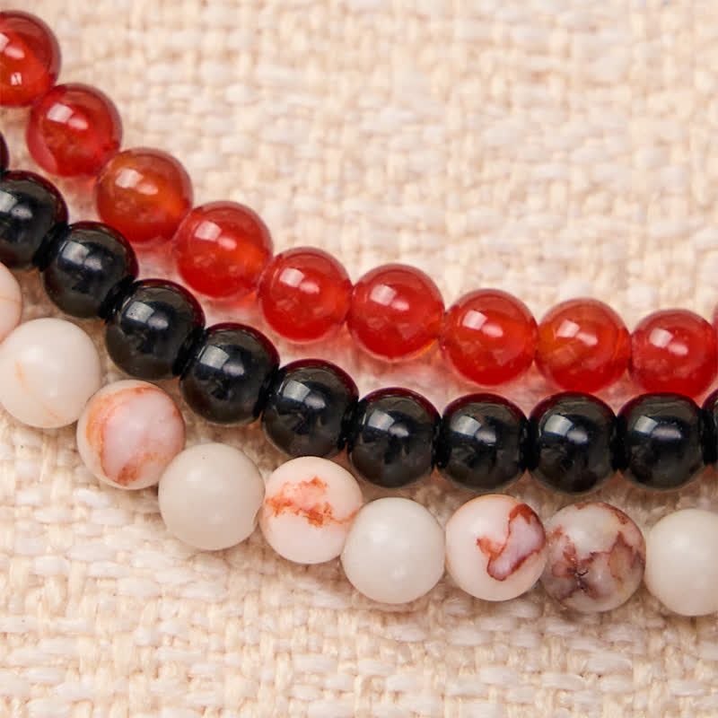 Nimara Ritual 3pcs "Awaken Your Courage" Red Agate Calm Bracelet Includes Gift Message Card