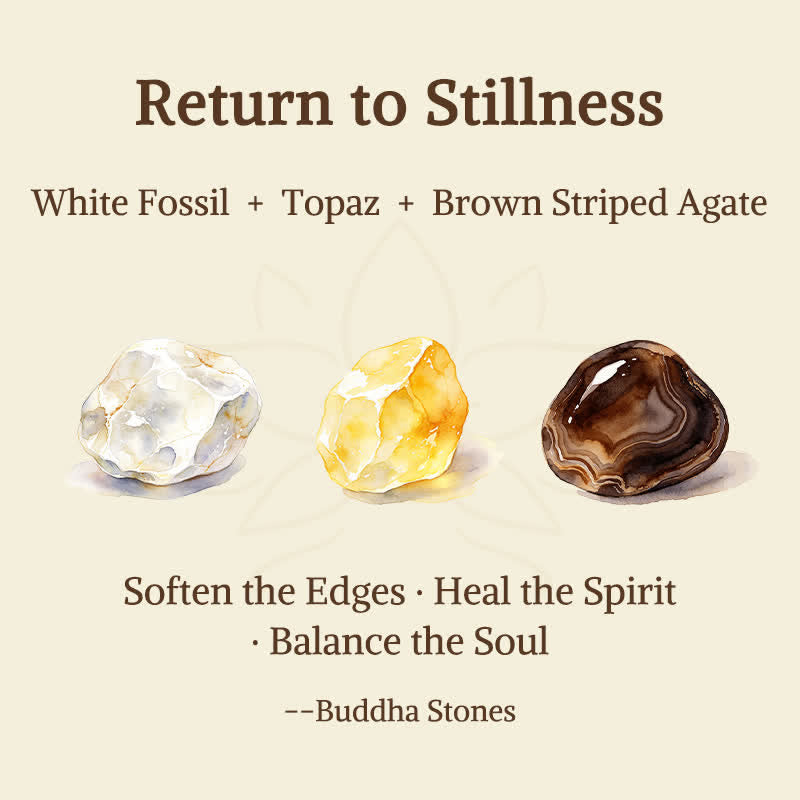 Nimara Ritual 3pcs "Return to Stillness" White Fossil Elegant Bracelet Includes Gift Message Card