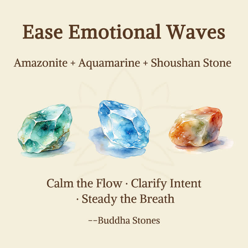 Nimara Ritual 3pcs "Ease Emotional Waves" Amazonite Relax Bracelet Includes Gift Message Card