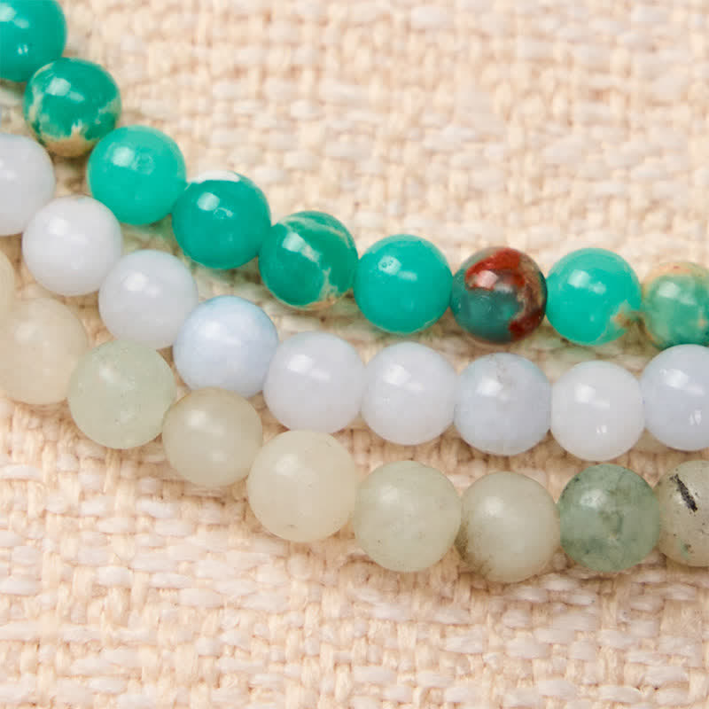 Nimara Ritual 3pcs "Ease Emotional Waves" Amazonite Relax Bracelet Includes Gift Message Card