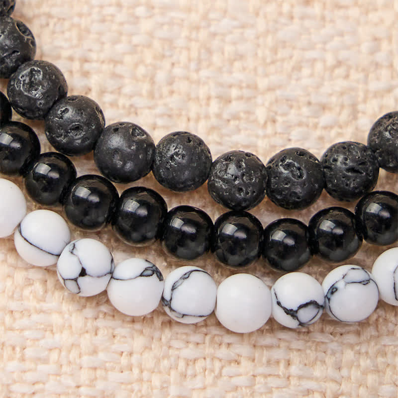 Nimara Ritual 3pcs "Clear the Negative Energy" Lava Rock Support Bracelet Includes Gift Message Card