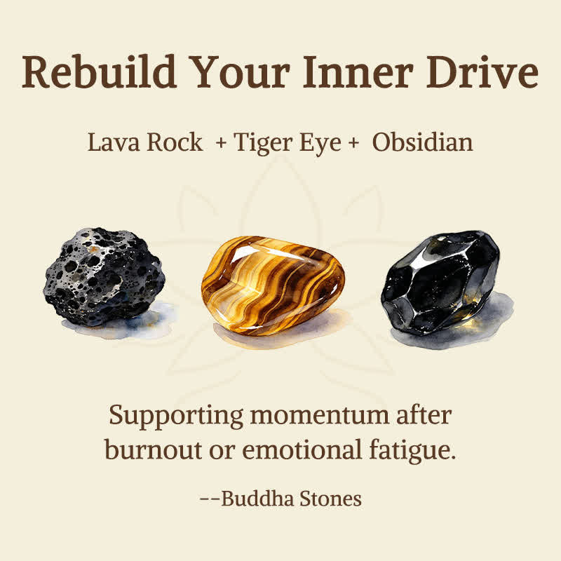Nimara Ritual 3pcs "Rebuild Your Inner Drive" Lava Rock Calm Bracelet Includes Gift Message Card