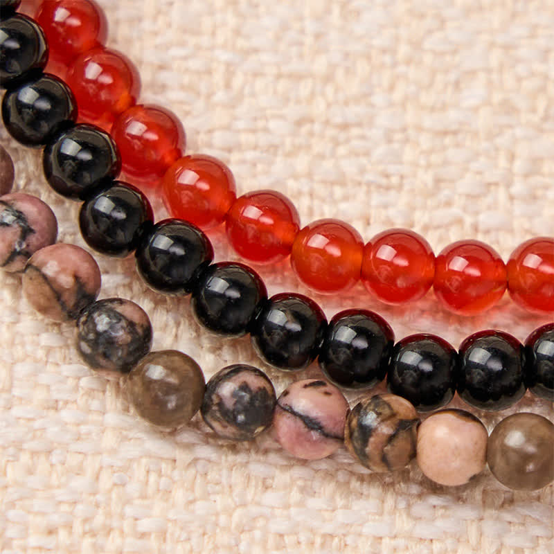 Nimara Ritual 3pcs "Embrace Inner Power" Red Agate Confidence Bracelet Includes Gift Message Card