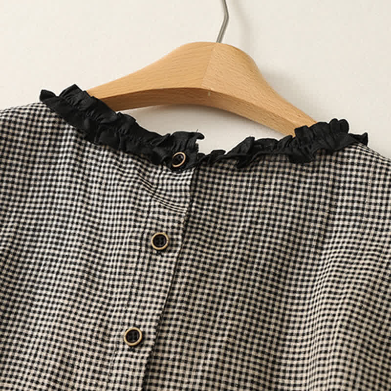 Nimara Ritual Summer Casual Vintage Plaid Back Button-Up Tank Top Women's Sleeveless Shirts