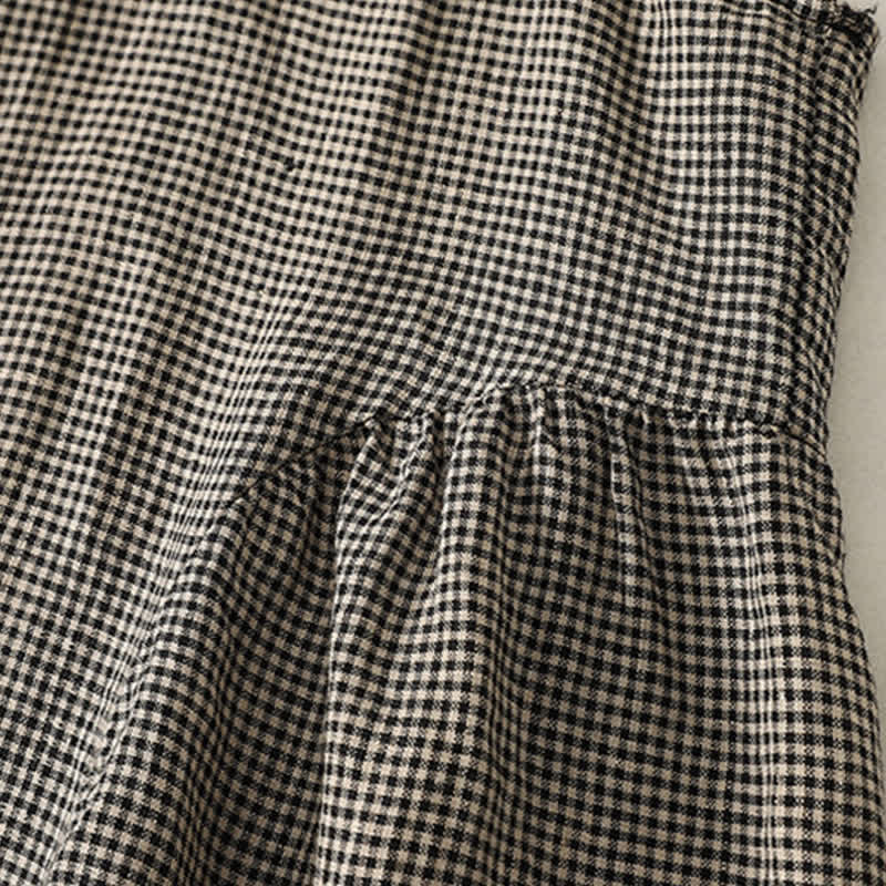 Nimara Ritual Summer Casual Vintage Plaid Back Button-Up Tank Top Women's Sleeveless Shirts