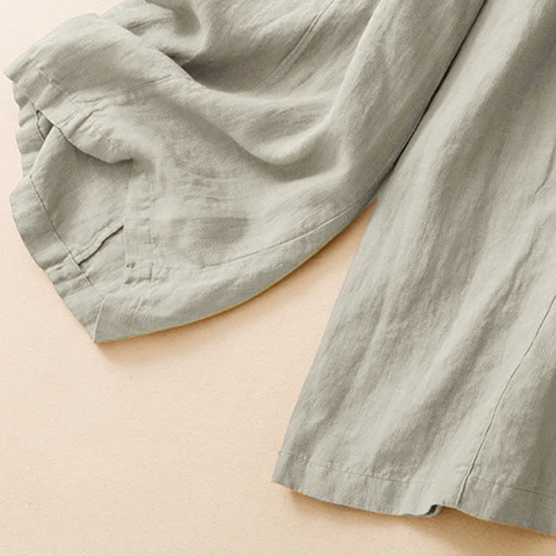 Nimara Ritual Summer Casual Minimalist Button-Up Solid Ankle Pants Women's Wide Leg Pants With Pocket