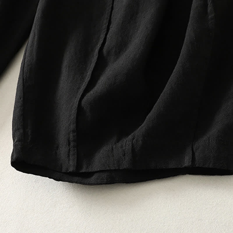 Nimara Ritual Summer Casual Simple Drawstring Solid Cotton Linen Cropped Pants Women's Harem Pants With Pocket
