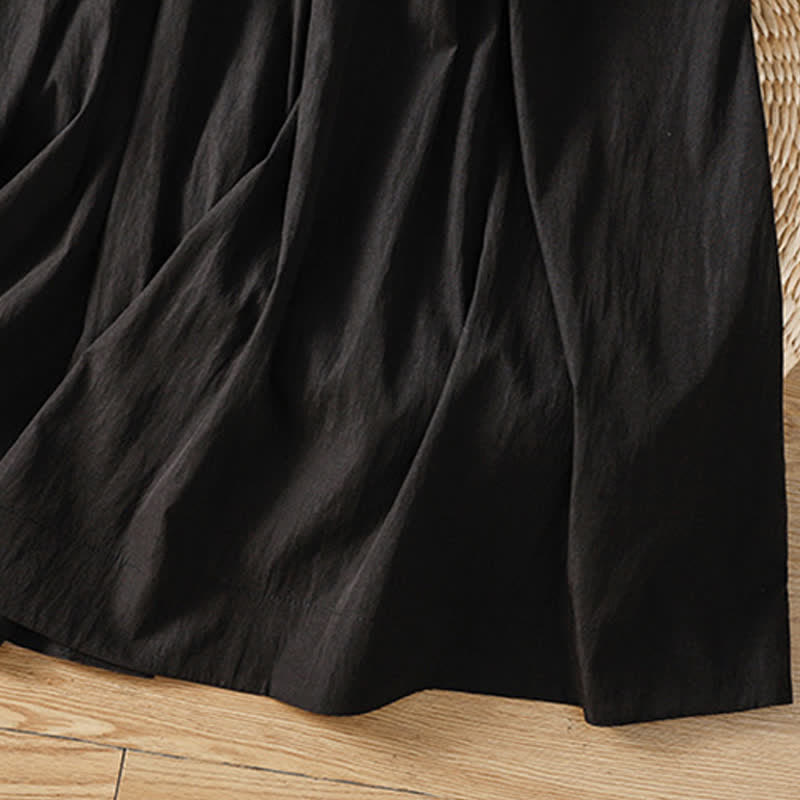 Nimara Ritual Summer Casual Boho Solid Line Women's Skirts With Pockets