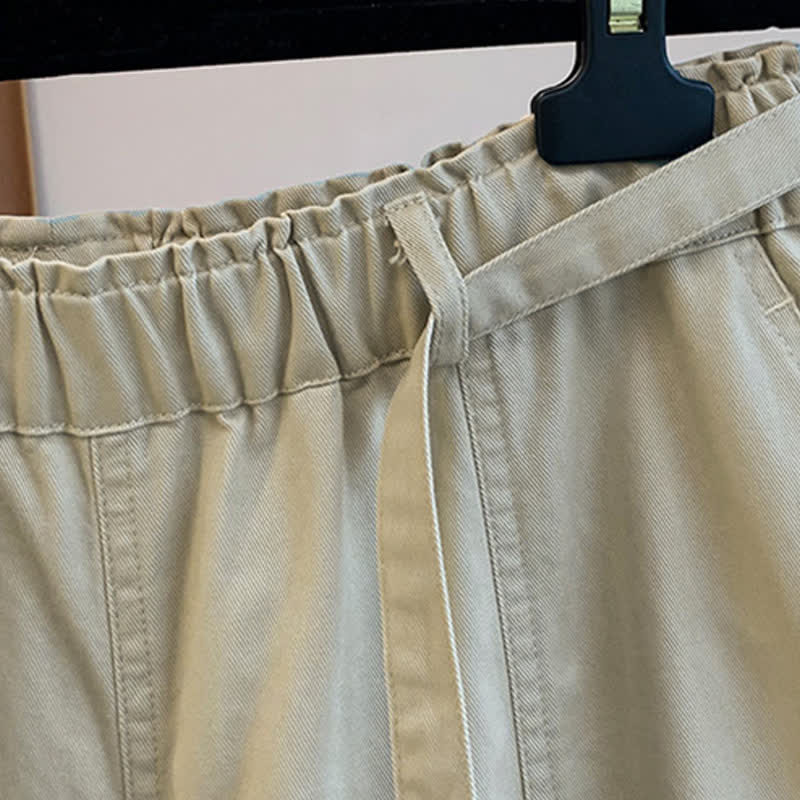 Nimara Ritual Spring Casual Minimalist Drawstring Solid Long Pants Women's Harem Pants With Pockets