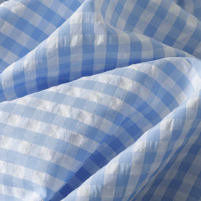 Nimara Ritual Summer Casual Boho Blue Plaid Women's Skirts