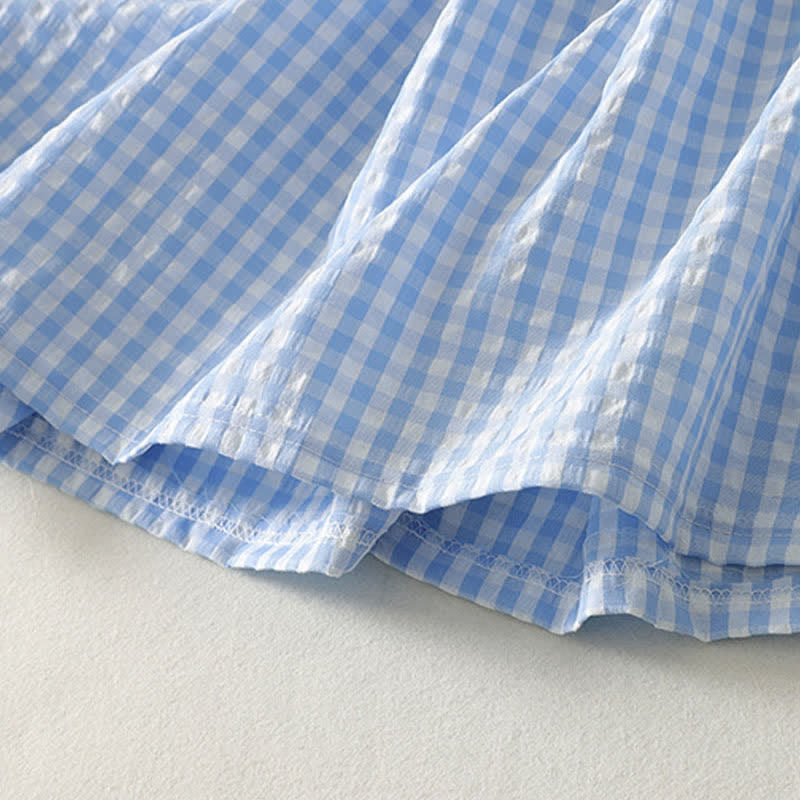 Nimara Ritual Summer Casual Boho Blue Plaid Women's Skirts