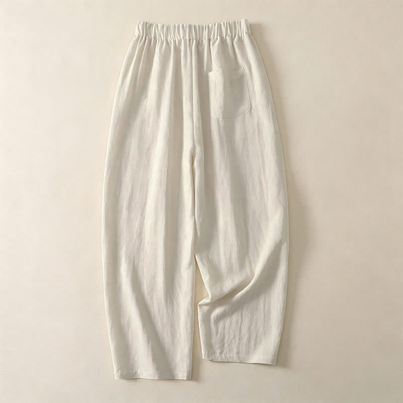 Nimara Ritual Summer Casual Drawstring Solid Cropped Pants Women's Wide Leg Pants With Pocket