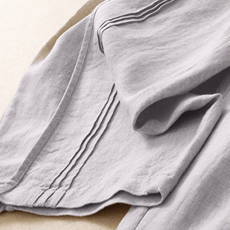 Nimara Ritual Summer Casual Minimalist Solid Cropped Pants Vertical Seam Women's Harem Pants With Pockets