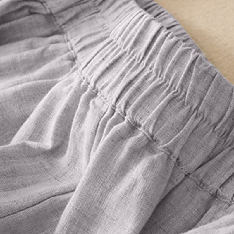 Nimara Ritual Summer Casual Minimalist Solid Cropped Pants Vertical Seam Women's Harem Pants With Pockets