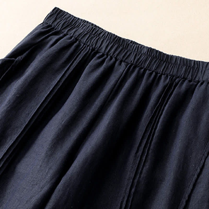Nimara Ritual Summer Casual Minimalist Solid Cropped Pants Vertical Seam Women's Harem Pants With Pockets