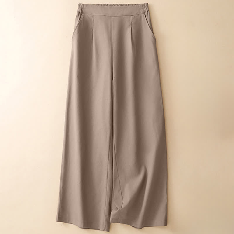 Nimara Ritual Summer Minimalist Elegant Solid Cropped Pants Women's Straight Leg Pants With Pockets