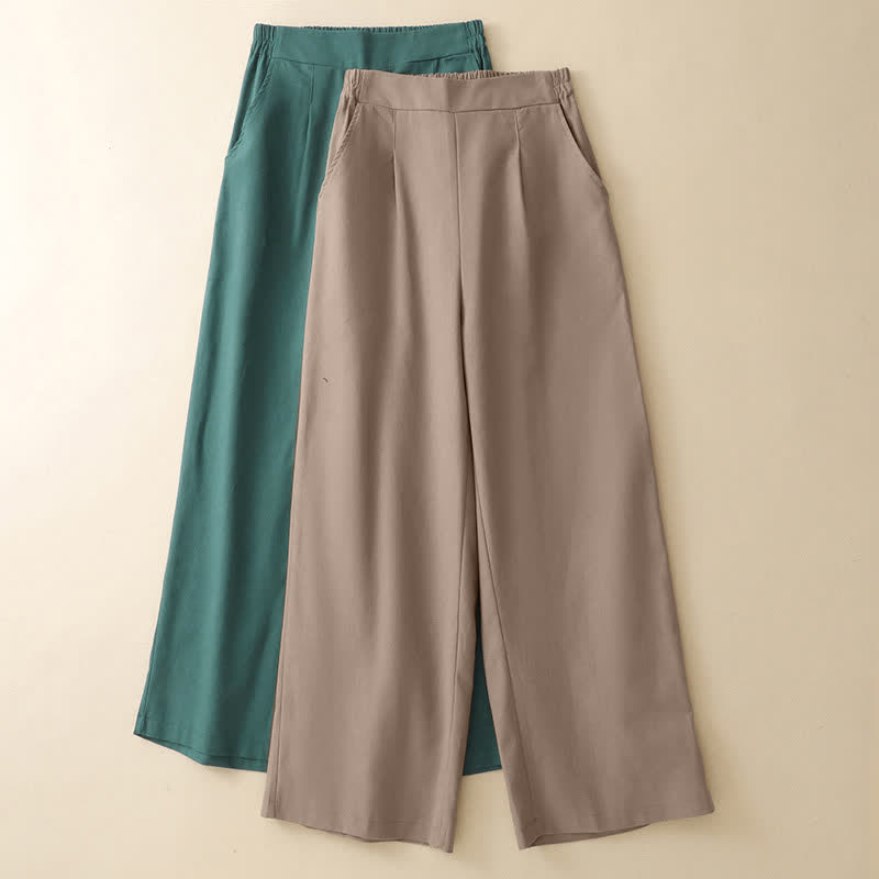 Nimara Ritual Summer Minimalist Elegant Solid Cropped Pants Women's Straight Leg Pants With Pockets