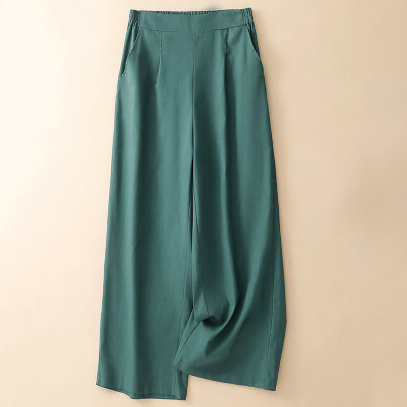 Nimara Ritual Summer Minimalist Elegant Solid Cropped Pants Women's Straight Leg Pants With Pockets