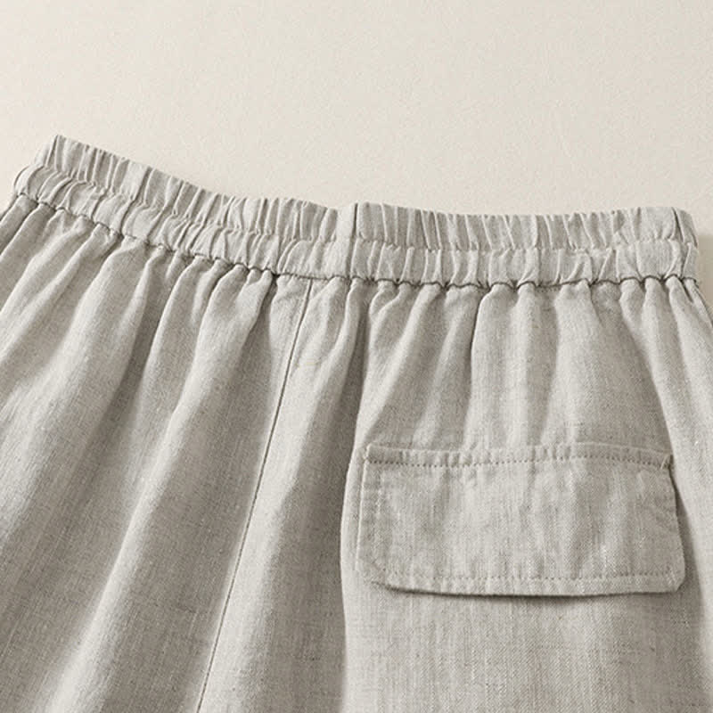 Nimara Ritual Summer Casual Minimalist Drawstring Solid Cropped Pants Women's Wide Leg Pants With Pockets