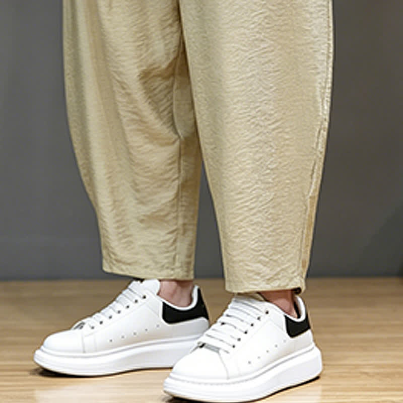 Nimara Ritual Summer Casual Minimalist Drawstring Solid Cropped Pants Men's Harem Pants With Pocket