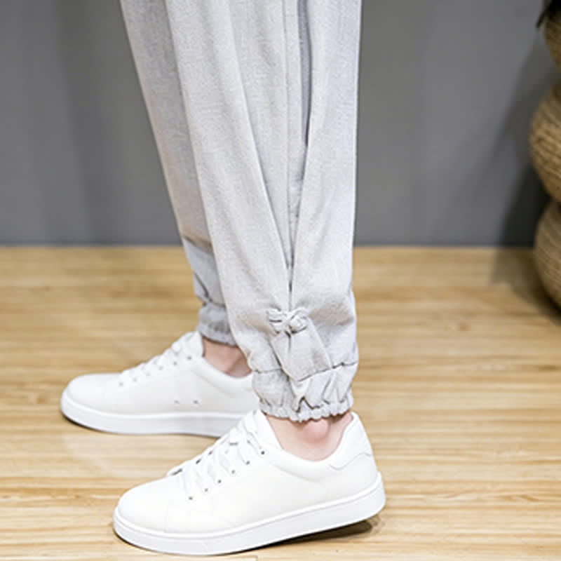 Nimara Ritual Summer Casual Minimalist Drawstring Solid Capri Pants Men's Tapered Pants With Pocket