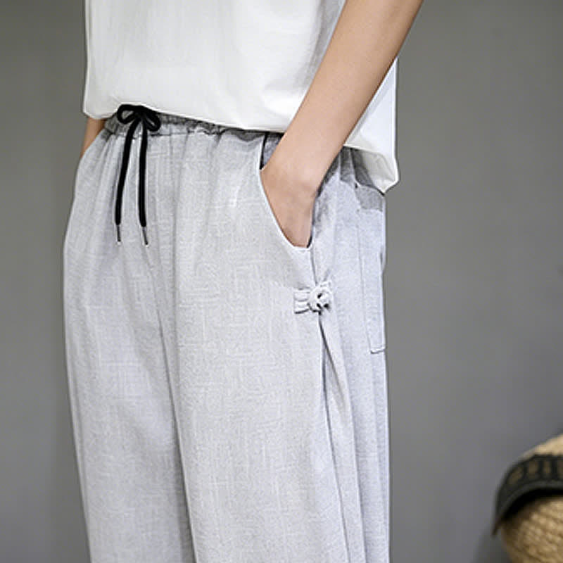 Nimara Ritual Summer Casual Minimalist Drawstring Solid Capri Pants Men's Tapered Pants With Pocket
