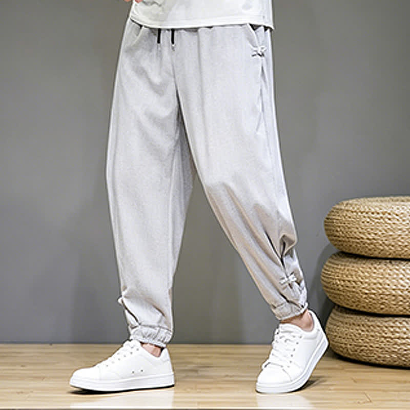 Nimara Ritual Summer Casual Minimalist Drawstring Solid Capri Pants Men's Tapered Pants With Pocket