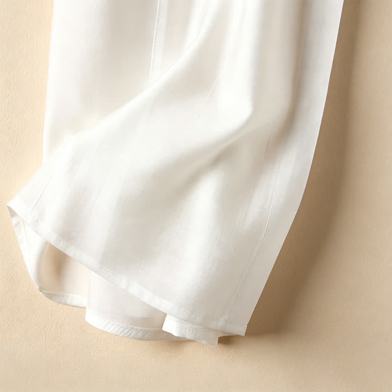 Nimara Ritual Summer Elegant Vintage Button-up Solid Front Pleated Ruffle Women's Short Sleeve Shirts