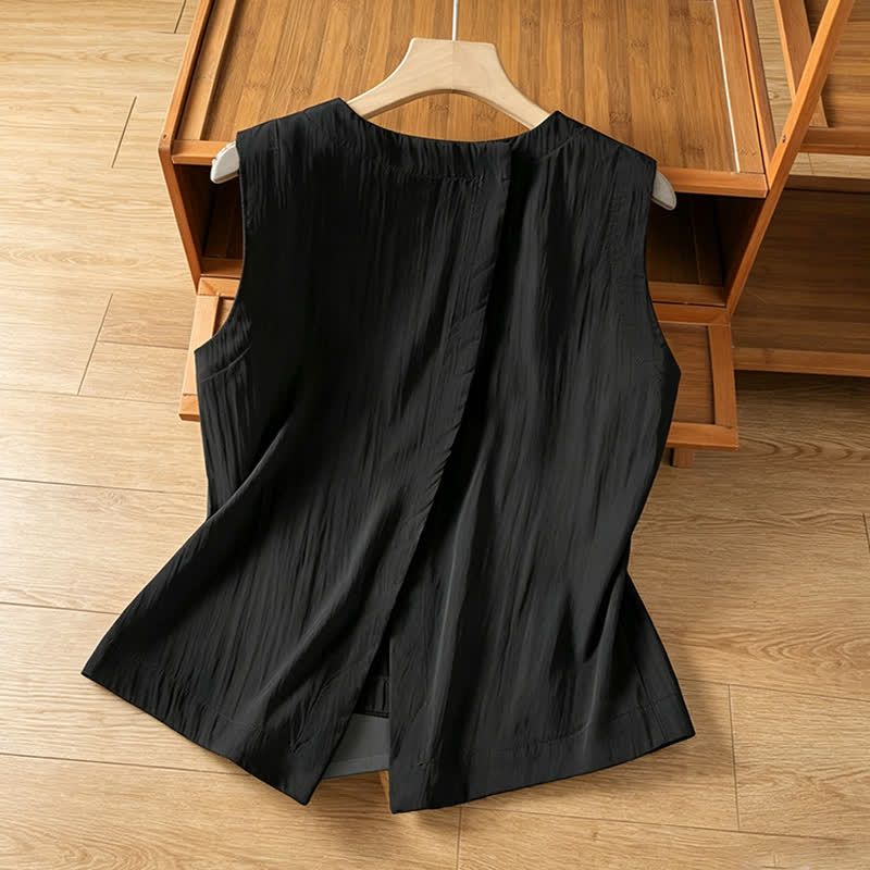 Nimara Ritual Summer Casual Minimalist Solid Tank Top Irregular Back Design Women's Sleeveless Shirts