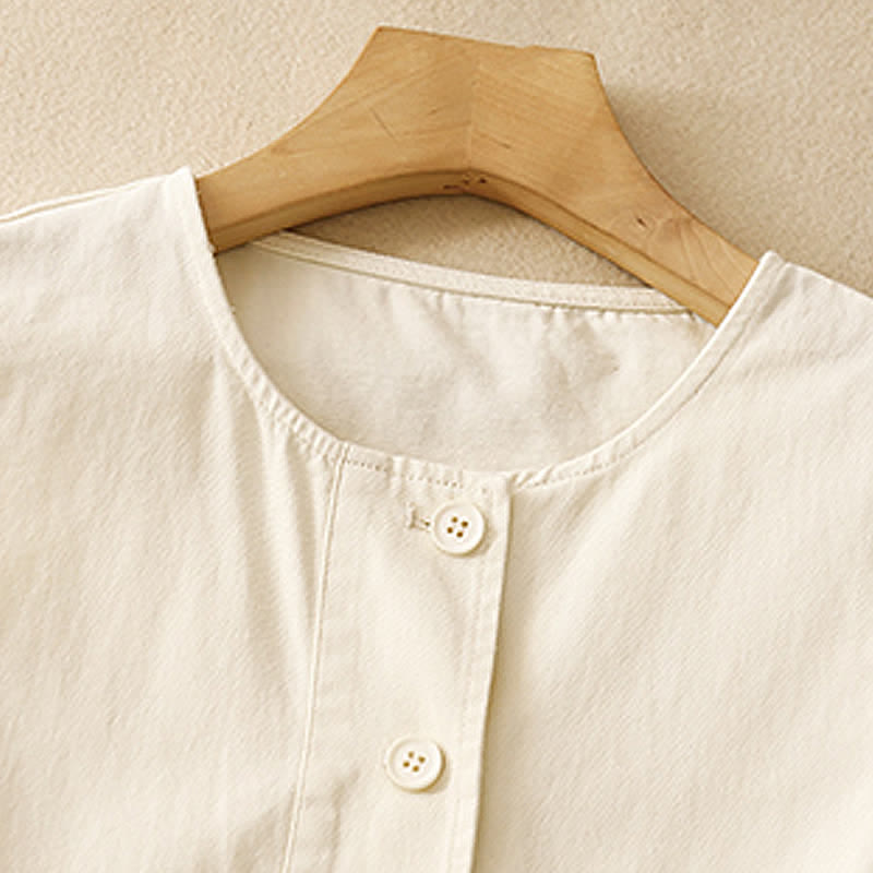 Nimara Ritual Summer Casual Vintage Button-Up Drawstring Solid Tank Top Women's Sleeveless Shirts