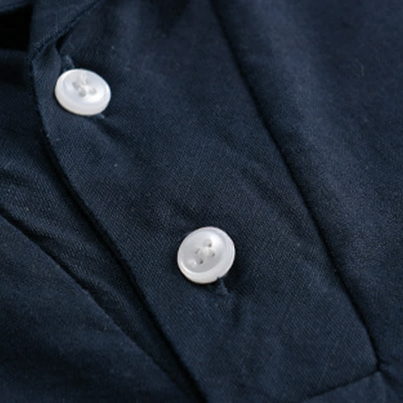 Nimara Ritual Summer Casual Minimalist Button-Up Solid Lapel Men's Short Sleeve Shirts