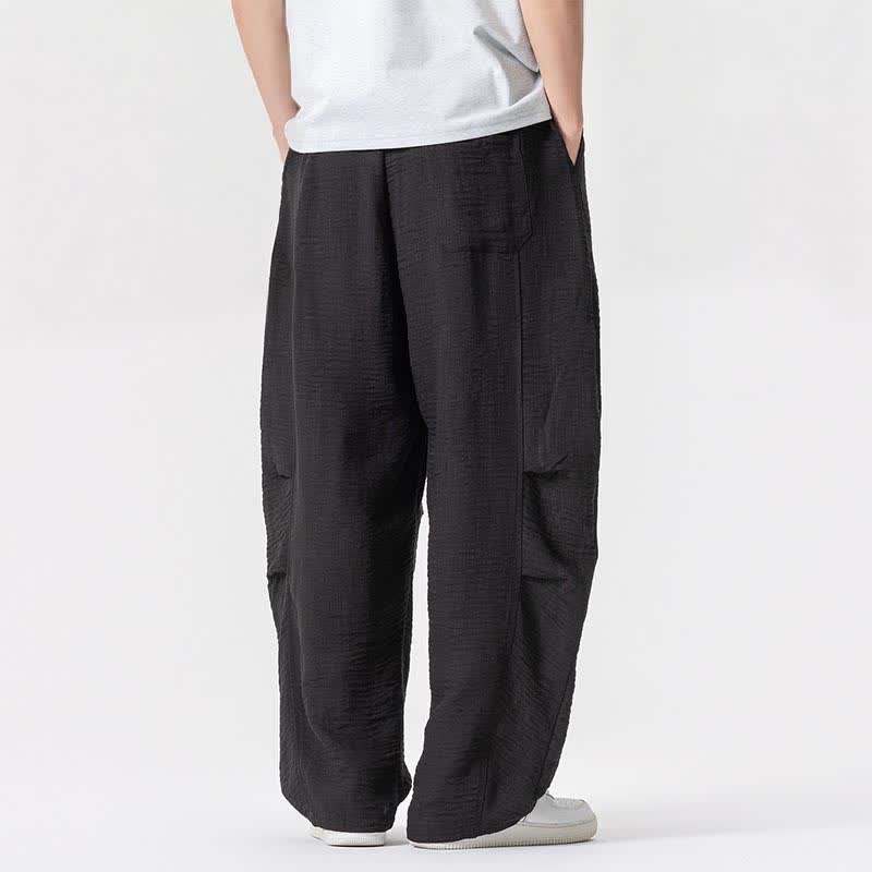 Nimara Ritual Spring Summer Casual Minimalist Drawstring Solid Long Pants Men's Straight Leg Pants With Pocket