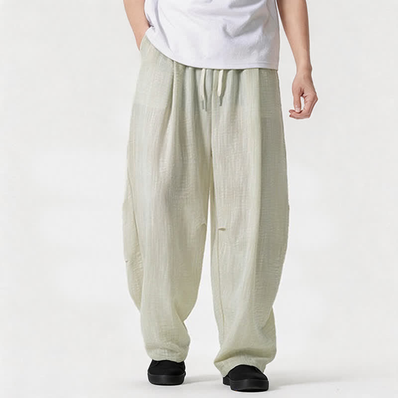 Nimara Ritual Spring Summer Casual Minimalist Drawstring Solid Long Pants Men's Straight Leg Pants With Pocket