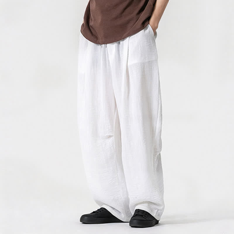 Nimara Ritual Spring Summer Casual Minimalist Drawstring Solid Long Pants Men's Straight Leg Pants With Pocket