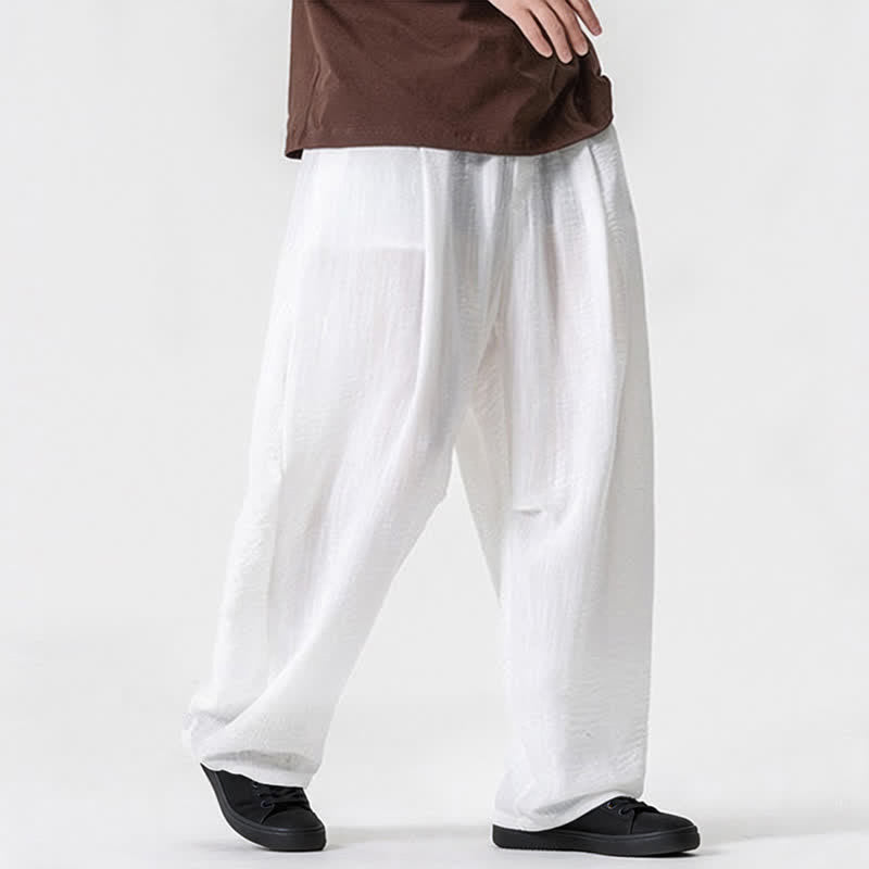 Nimara Ritual Spring Summer Casual Minimalist Drawstring Solid Long Pants Men's Straight Leg Pants With Pocket