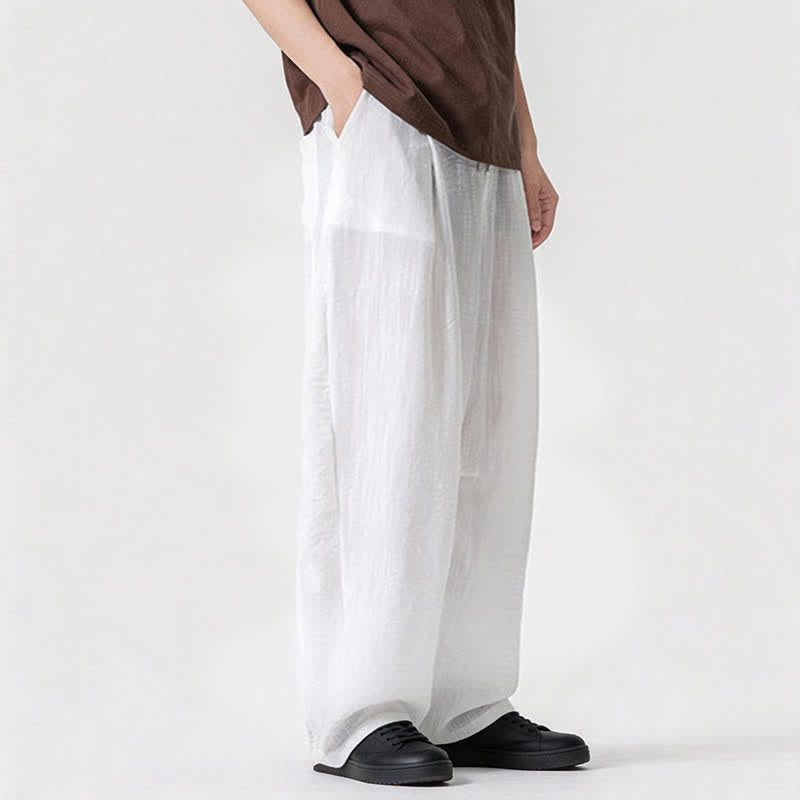 Nimara Ritual Spring Summer Casual Minimalist Drawstring Solid Long Pants Men's Straight Leg Pants With Pocket