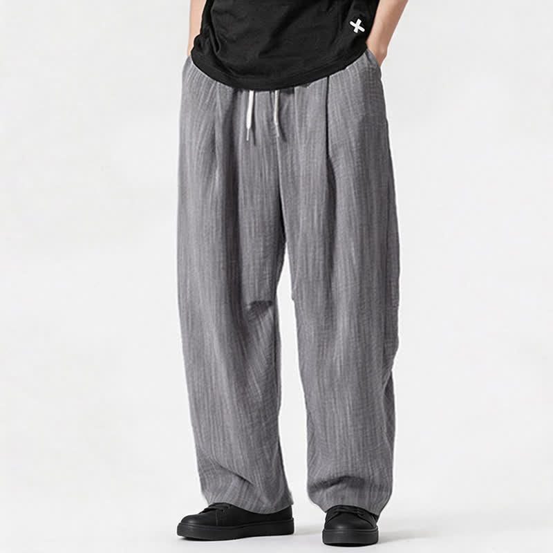 Nimara Ritual Spring Summer Casual Minimalist Drawstring Solid Long Pants Men's Straight Leg Pants With Pocket