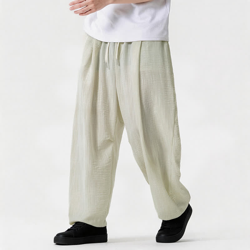 Nimara Ritual Spring Summer Casual Minimalist Drawstring Solid Long Pants Men's Straight Leg Pants With Pocket