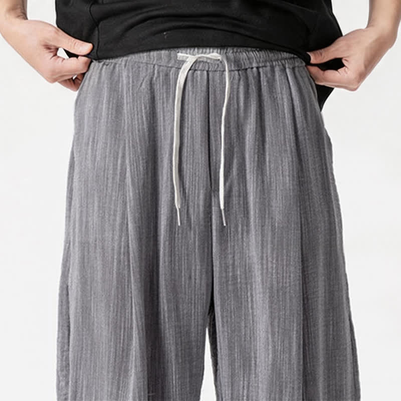 Nimara Ritual Spring Summer Casual Minimalist Drawstring Solid Long Pants Men's Straight Leg Pants With Pocket