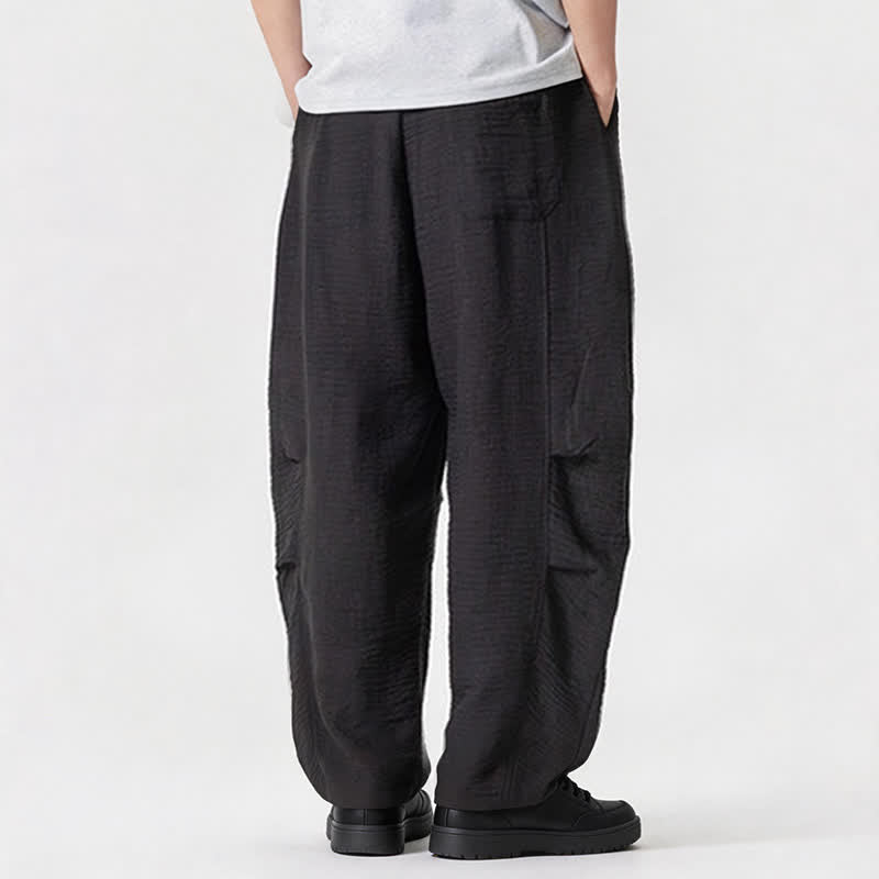 Nimara Ritual Spring Summer Casual Minimalist Drawstring Solid Long Pants Men's Straight Leg Pants With Pocket