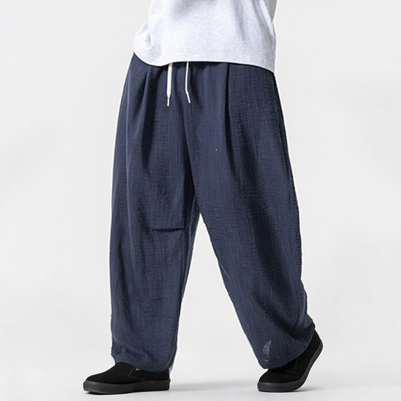 Nimara Ritual Spring Summer Casual Minimalist Drawstring Solid Long Pants Men's Straight Leg Pants With Pocket