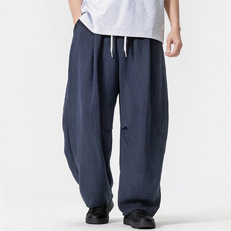 Nimara Ritual Spring Summer Casual Minimalist Drawstring Solid Long Pants Men's Straight Leg Pants With Pocket