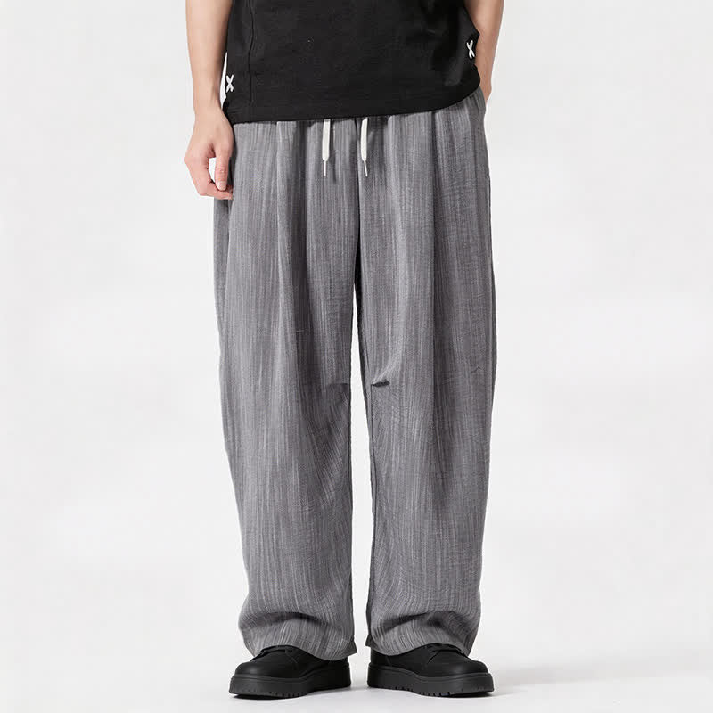 Nimara Ritual Spring Summer Casual Minimalist Drawstring Solid Long Pants Men's Straight Leg Pants With Pocket
