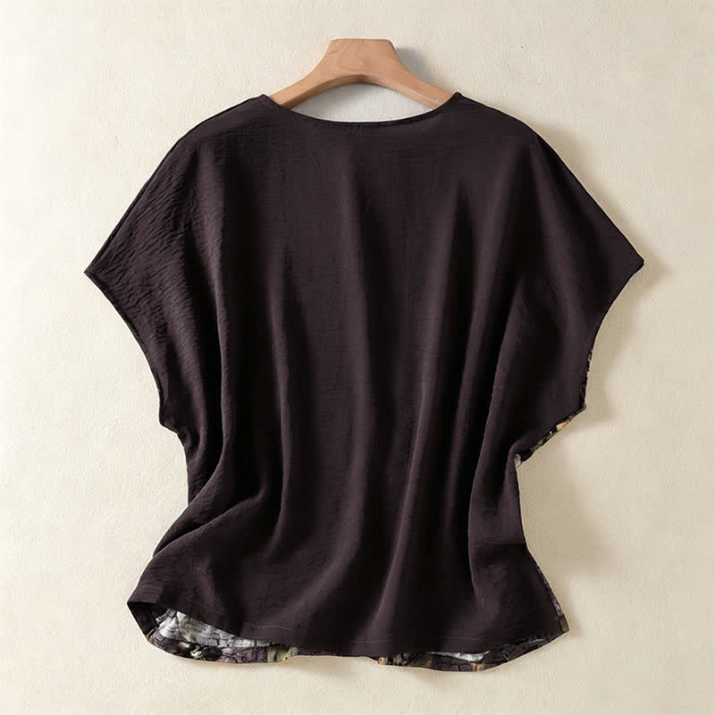 Nimara Ritual Summer Casual Vintage Tang Style Pankou Floral Sunflowers Women's Short Sleeve Shirts