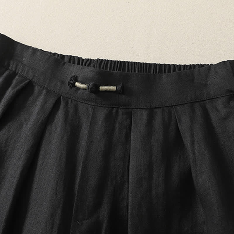 Nimara Ritual Summer Casual Minimalist Solid Cropped Pants Pleated Women's Harem Pants With Pockets