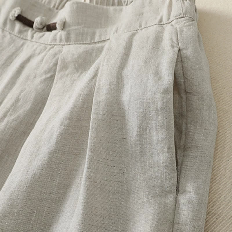 Nimara Ritual Summer Casual Minimalist Solid Cropped Pants Pleated Women's Harem Pants With Pockets
